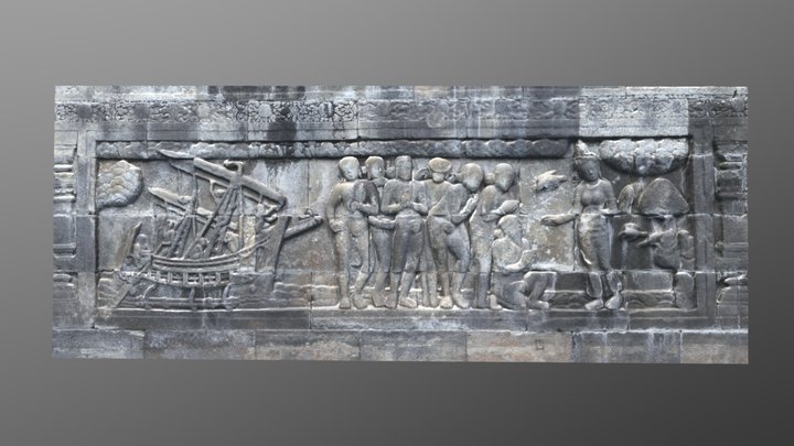 Borobudur Bas Relief 3D Model