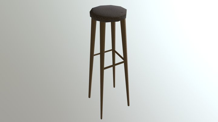 Barstool Low Polly For Tavern 3D Model