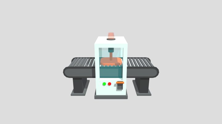 Low-Poly Conveyor for SCADA & HMI 3D Model