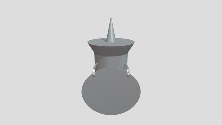 Anthropomorphic red pushpin cartoon character 3D Model