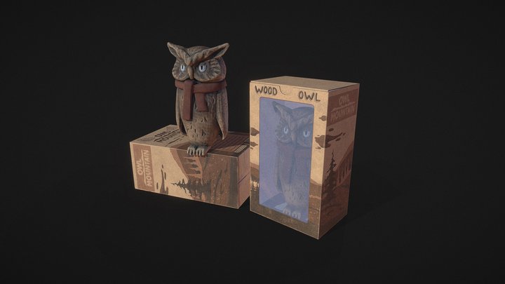 "The Owl Mountain" wood gift 3D Model