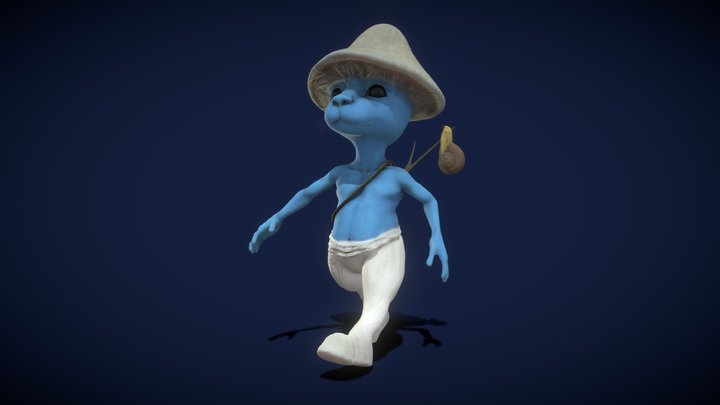 Blue Smurf Cat 3D Model
