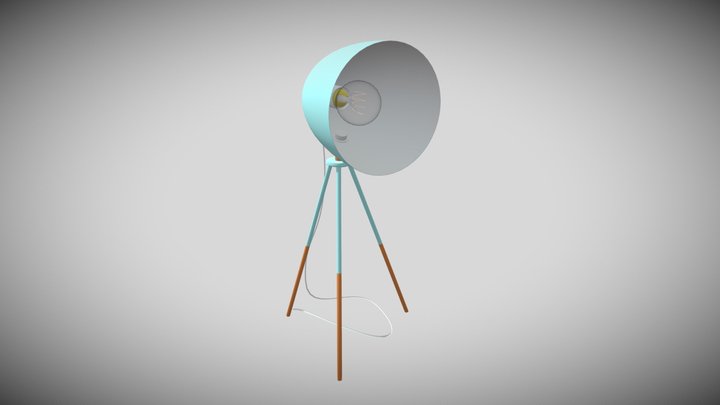 Three-legged vintage lamp 3D Model