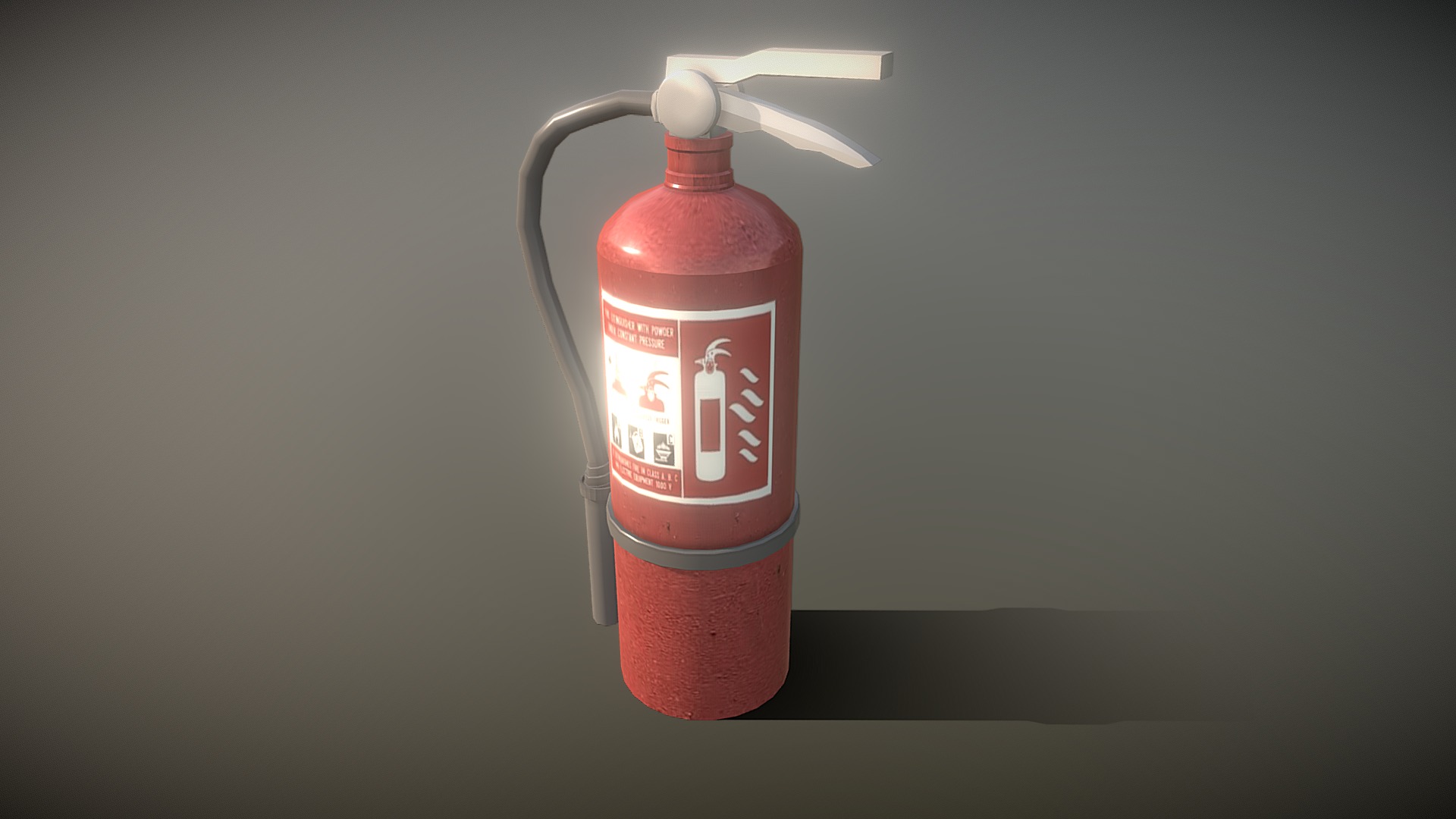 3D model Fire Extingusher - This is a 3D model of the Fire Extingusher. The 3D model is about a red and white fire extinguisher.