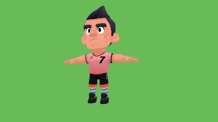 Stylized Soccer Player 3D Model