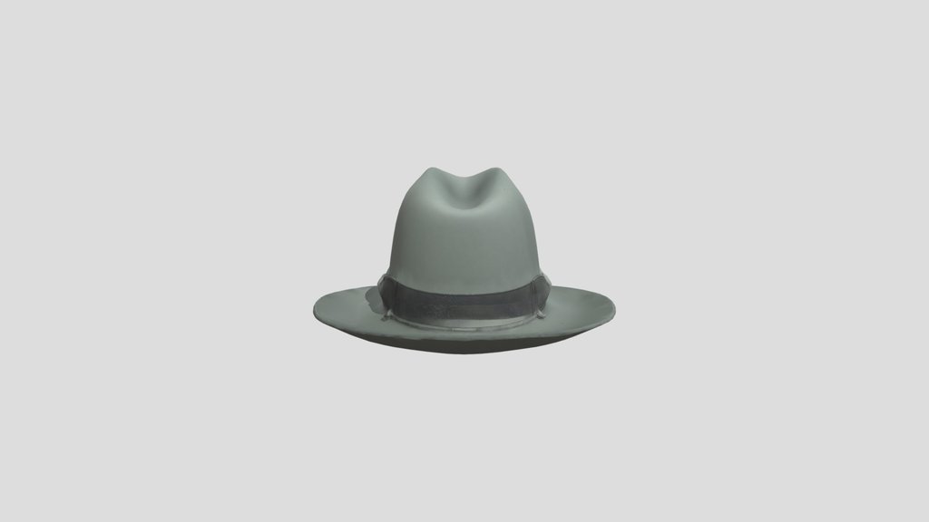 Gray_ Fedora_hat_obj