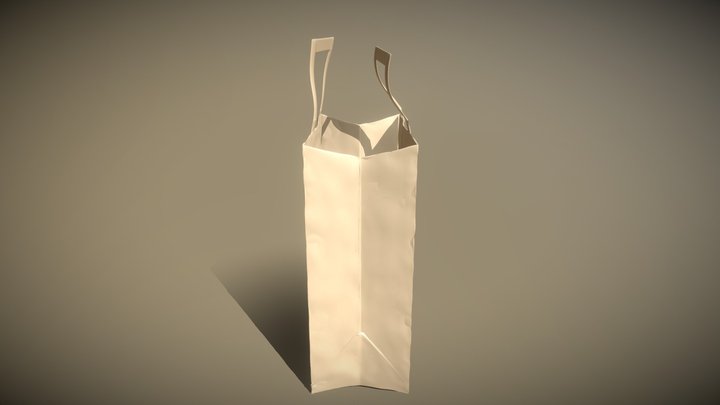 Recycled paper bag 3D Model