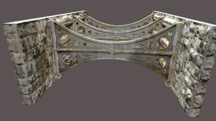 Cast Iron Bracings on Victorian Railway Bridge 3D Model