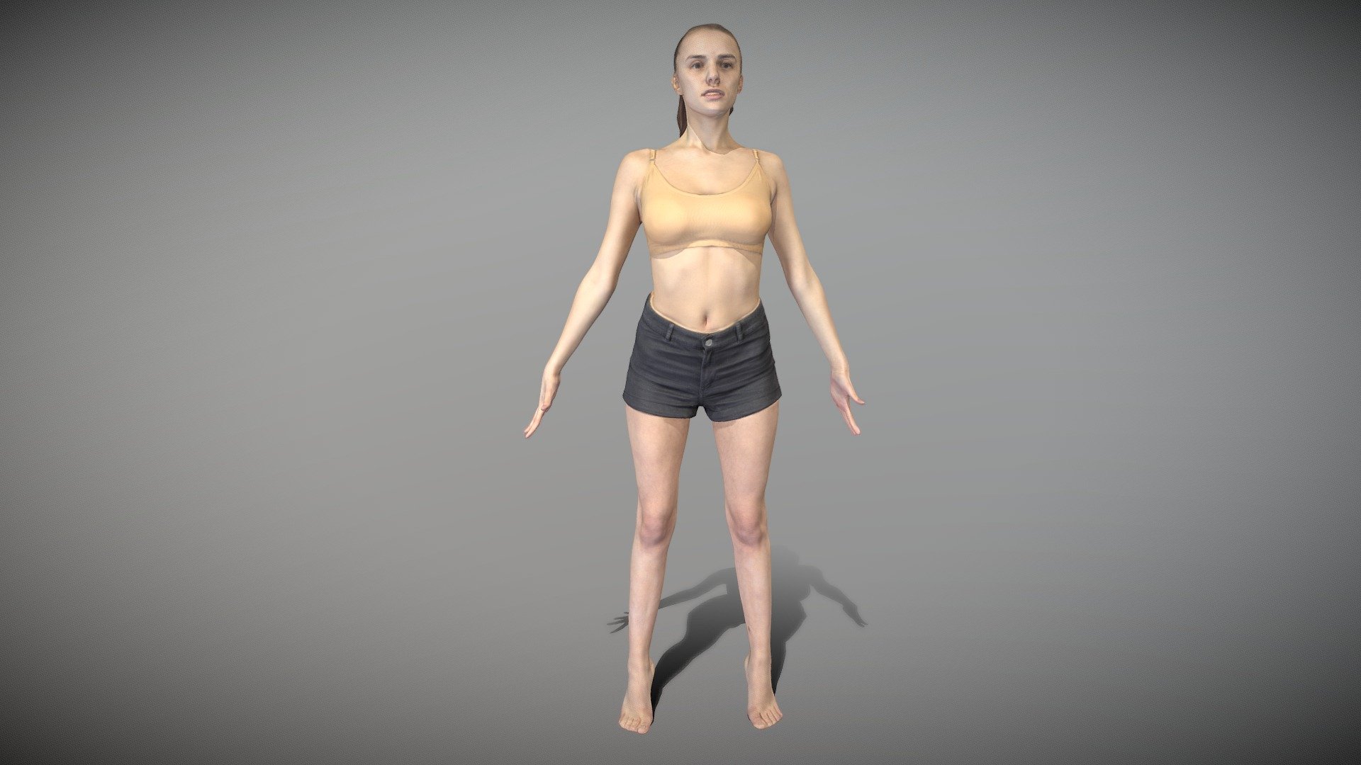 Sexy woman in nude top in A-pose 159 - Buy Royalty Free 3D model by deep3dstudio (@deep3dstudio ...