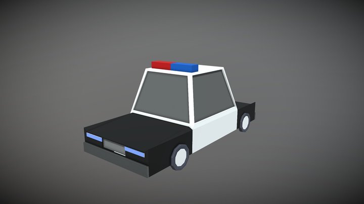 Low Poly Police Car 3D Model