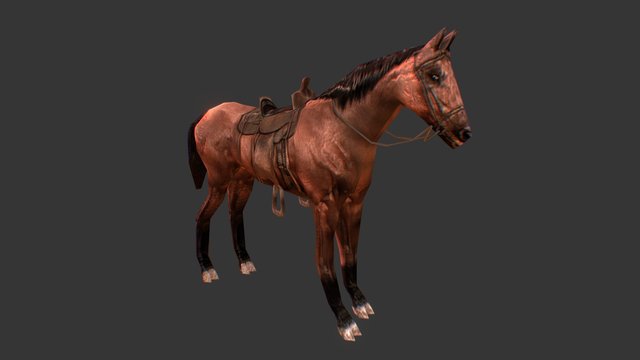 Low Poly Horse 3D Model