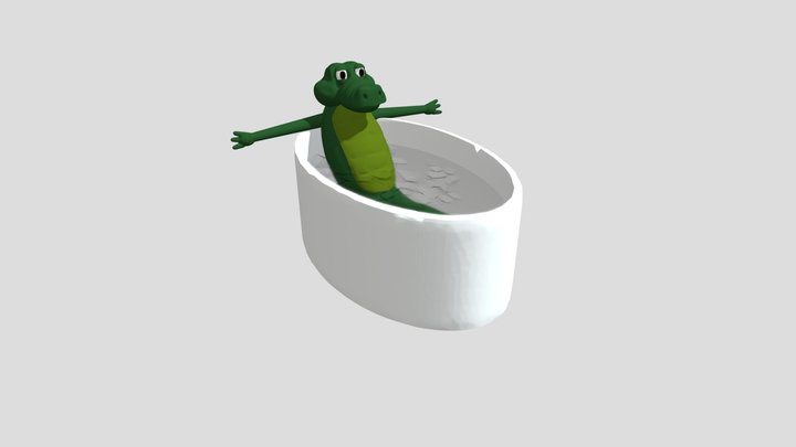 Windy Croc in the bath 3D Model