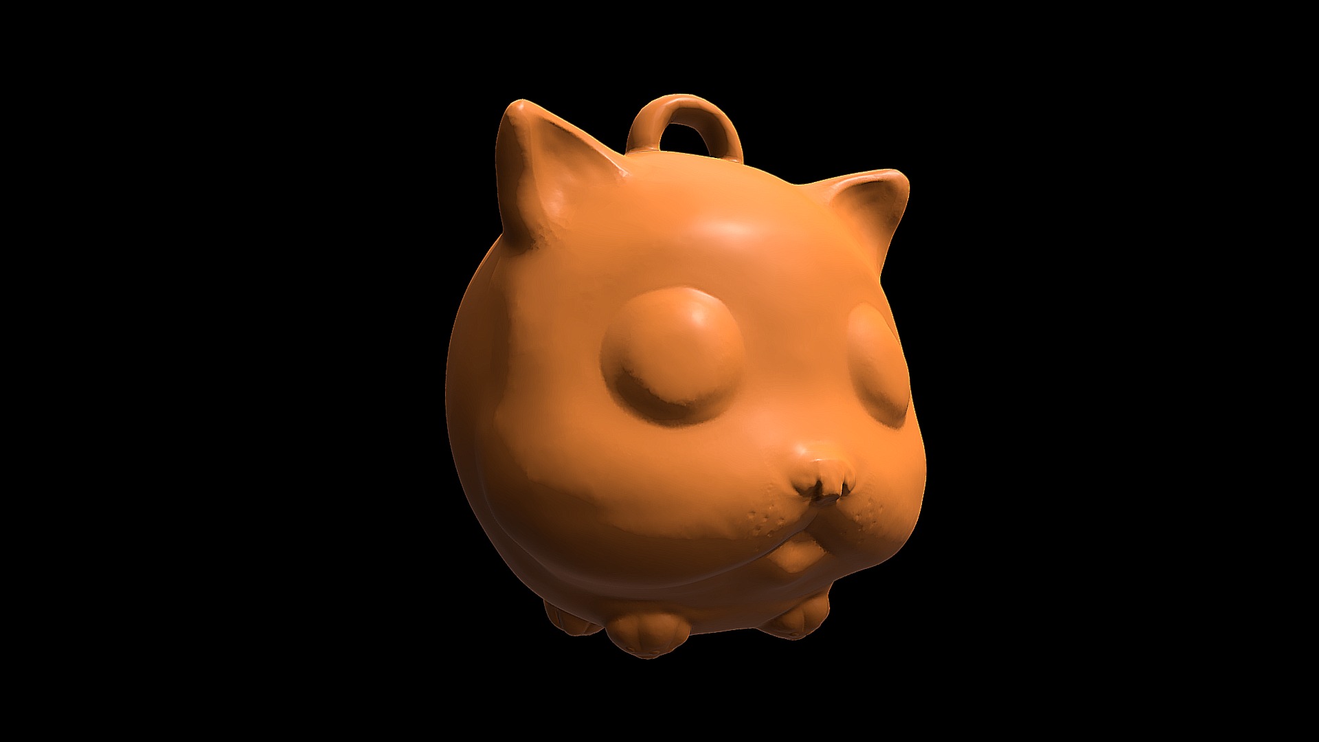 3D model Cat Pendant Printable - This is a 3D model of the Cat Pendant Printable. The 3D model is about a small clay animal.