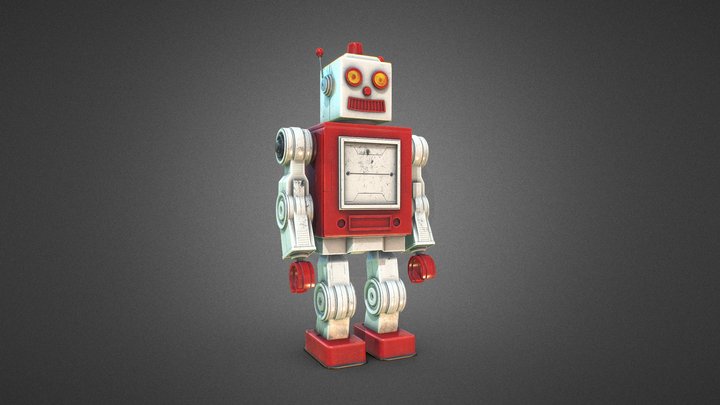 Retro toy robot 3D Model