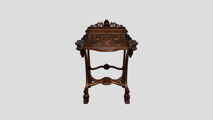 Ornate Carved Writing Desk – Free 3D Model STL