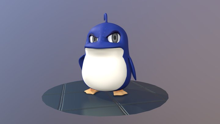 Gus - The Grumpy Penguin 3D Model