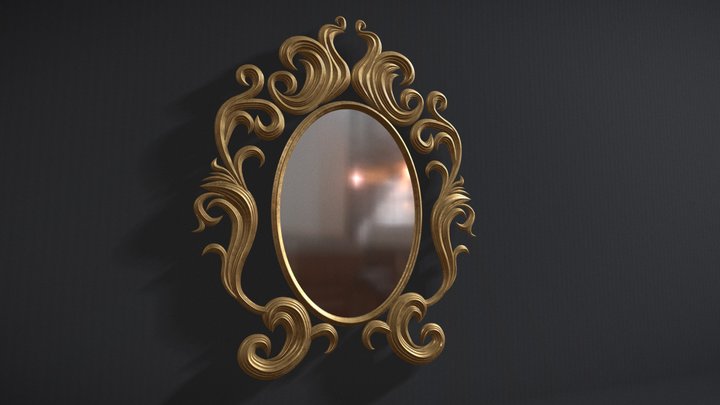 Ornamental Vintage Mirror 3D Model