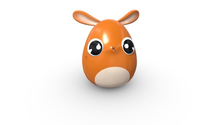 Low Poly Bunny Cartoon 3D Model
