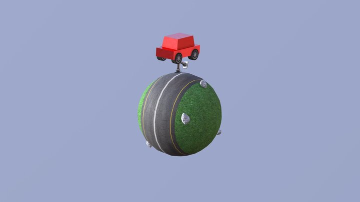Running Car 3D Model