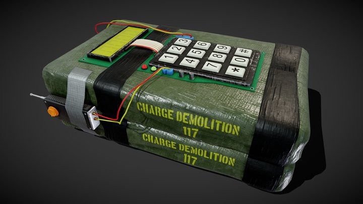 C4 explosive device 3D Model