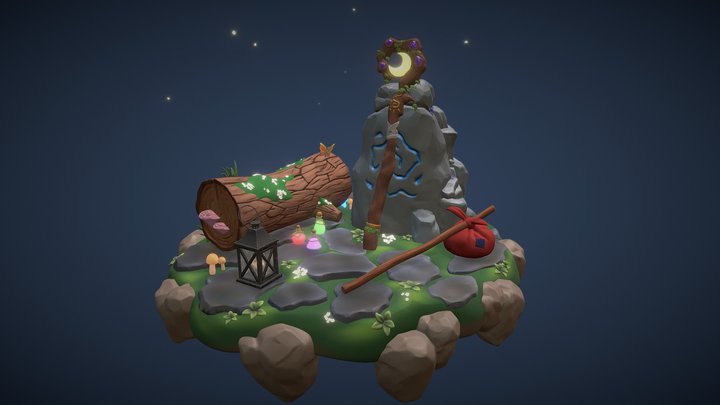 Adventurer's Camp Scene 3D Model
