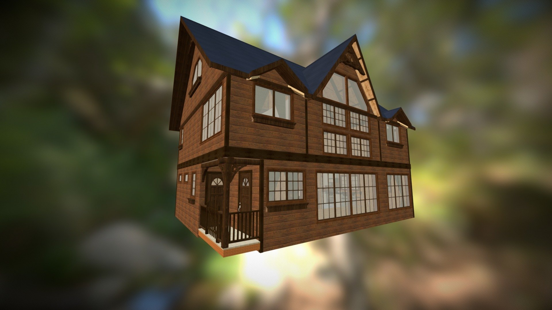 Dacha.v2 w/o garage, whole house model - 3D model by Vlad (@engura ...