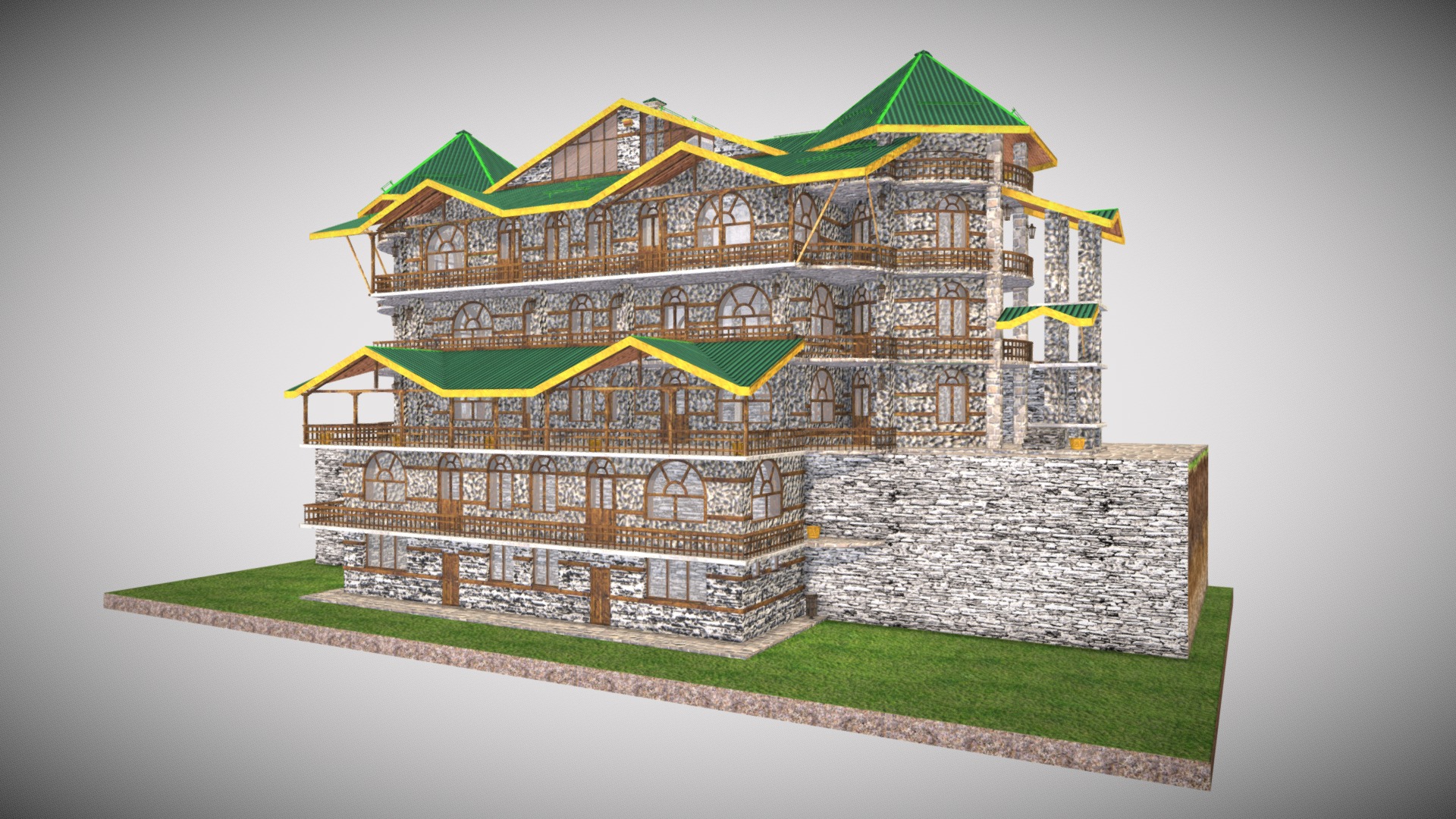 3D model Banjar Castle - This is a 3D model of the Banjar Castle. The 3D model is about diagram.