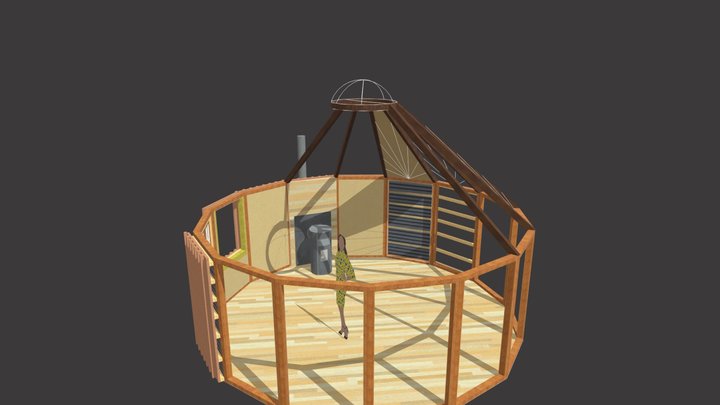 Yourte cabane démontable 3D Model