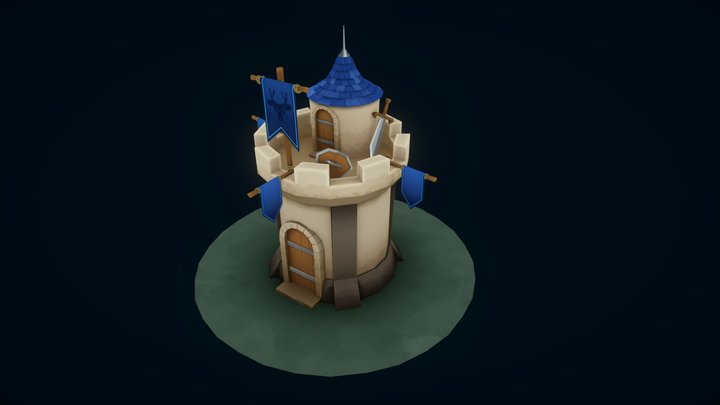 Stylized Medieval Tower 3D Model