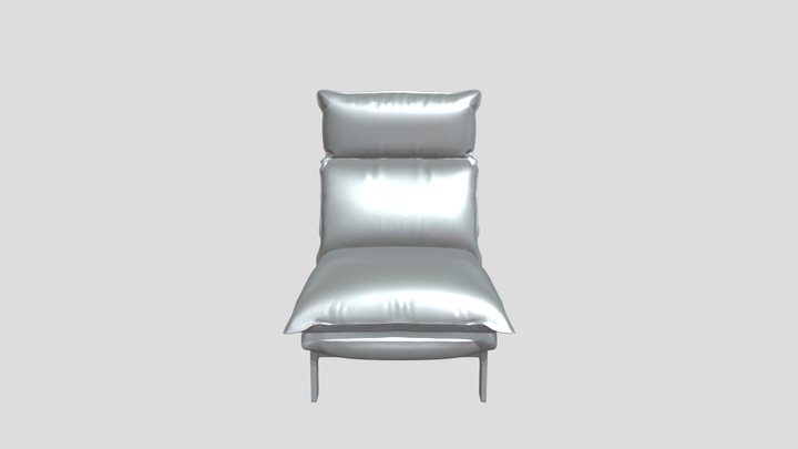 modern cushioned lounge chair 3D Model