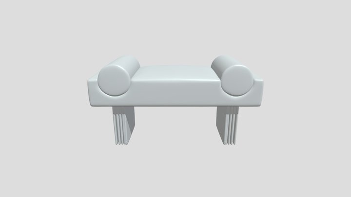 Small upholstered bench with bolsters 3D Model