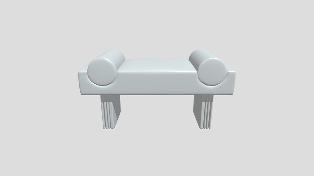 Small upholstered bench with bolsters
