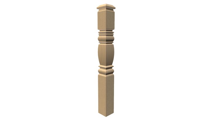 5.5" Tuxedo Newel Post 3D Model