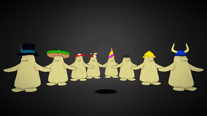 Club Penguin hats 3D Asset Pack - Toon Shaded 3D Model
