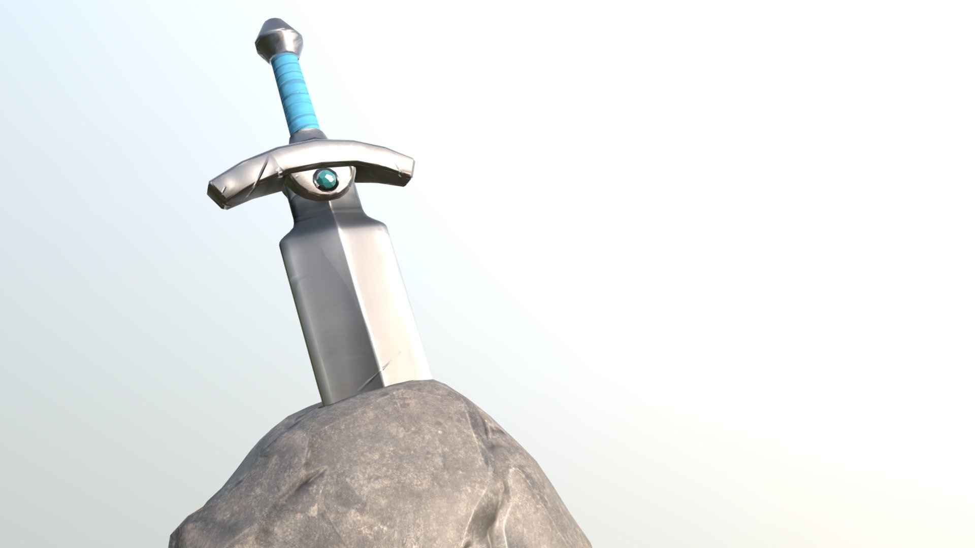 Sword & Rock - 3D model by Onii Pachi (@OniiPachi) [fe9ace2] - Sketchfab
