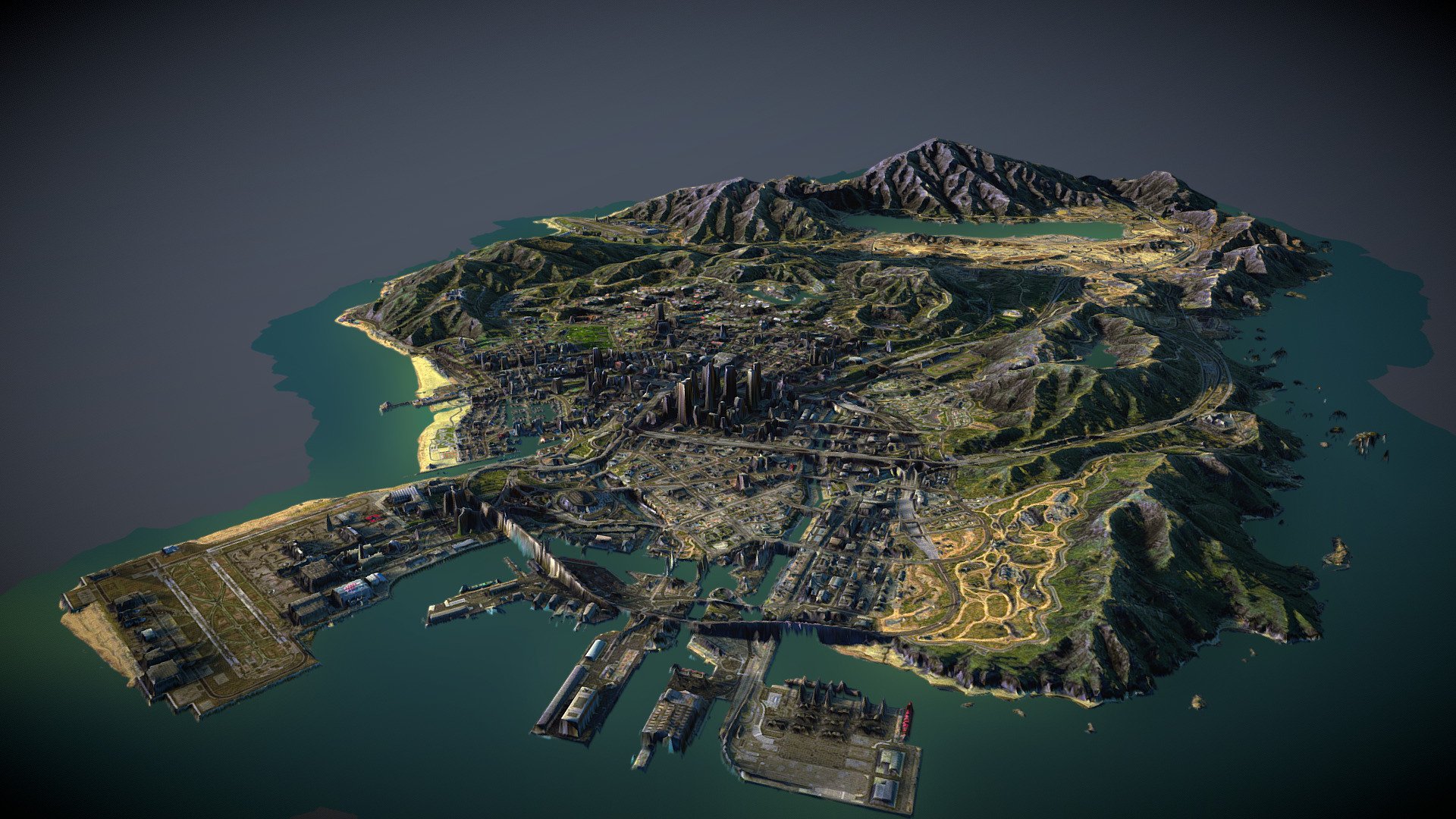 GTA:V San Andreas 3D Map - 3D model by v7x (@v7x) [fe9ddaa]