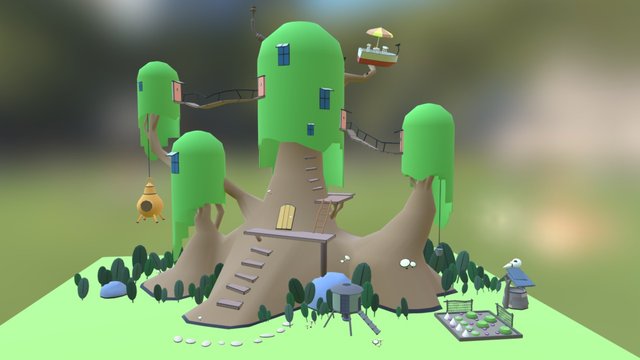 Adventure Time Tree Fort 3D Model