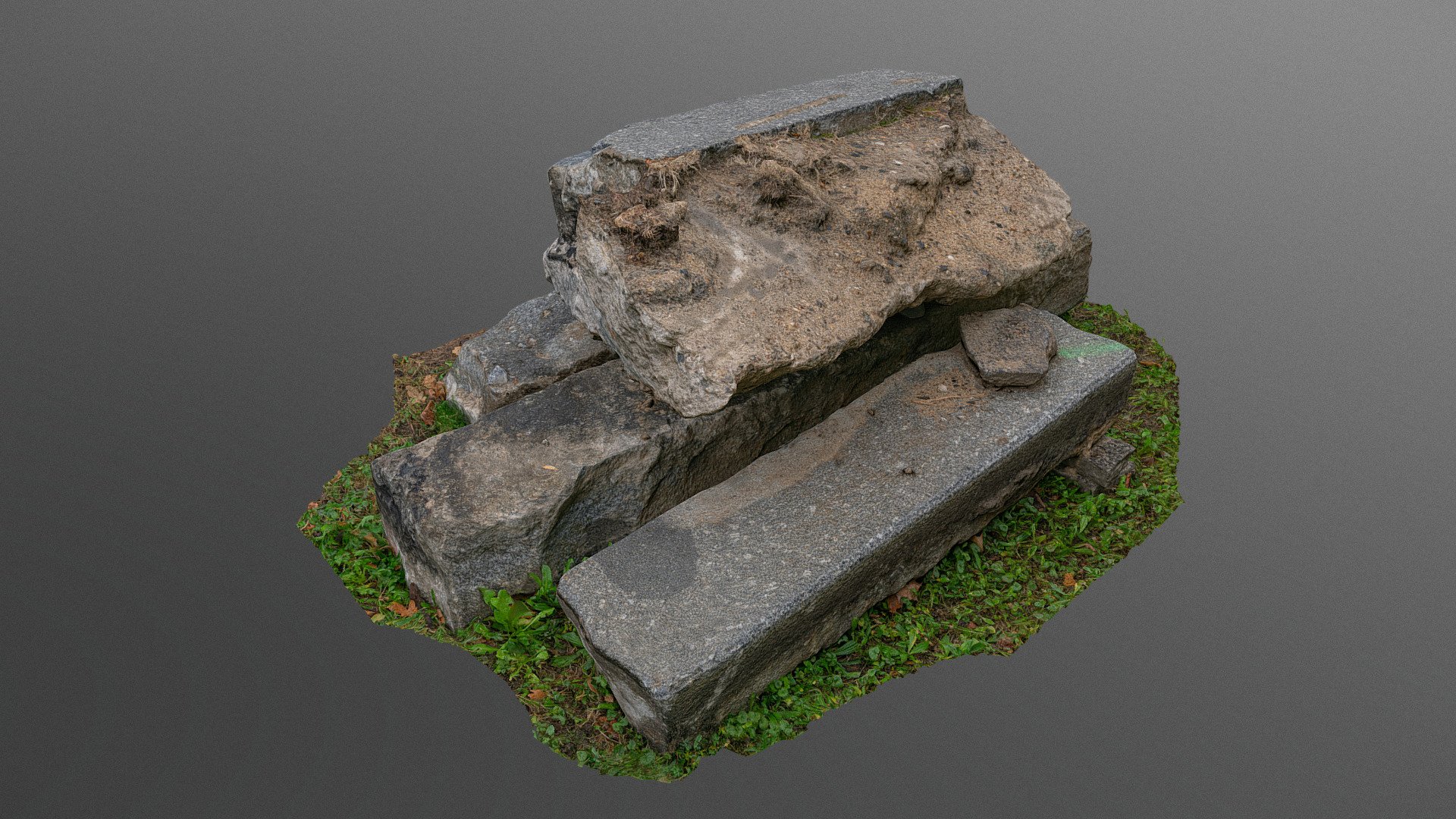 Curb granite edges pile
