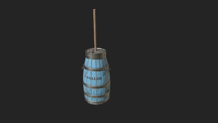 Old-fashioned butter churn 3D Model