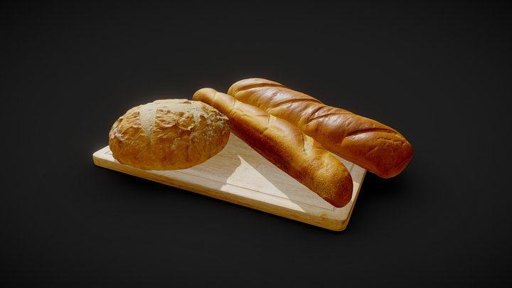 Food Bread Loaves 01 3D Model