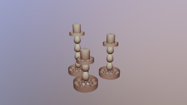 Три свечи 3D Model