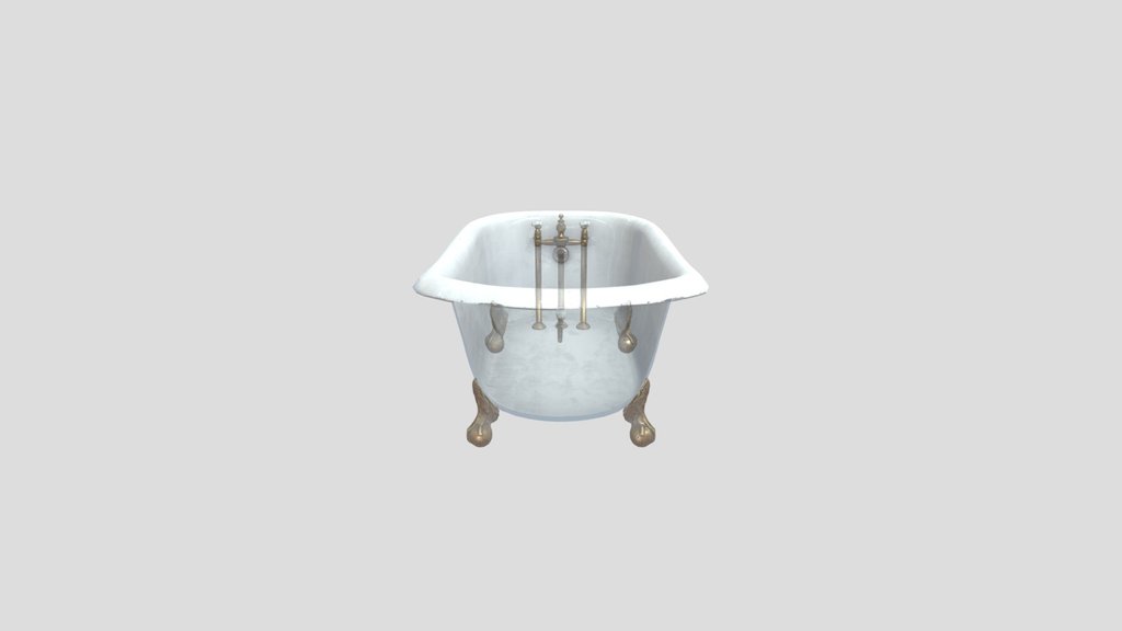 Early 1900s Clawfoot Bathtub Blue