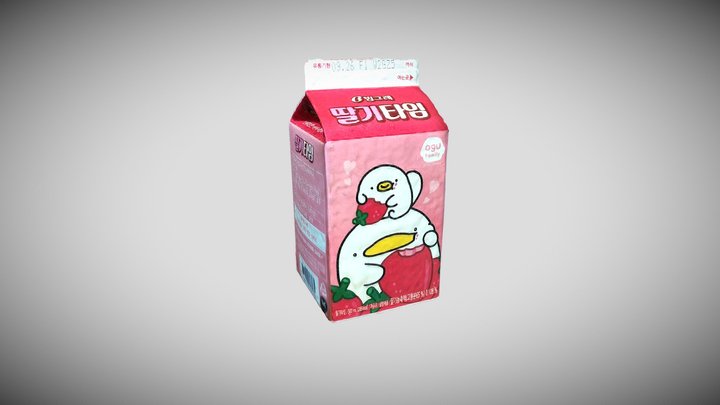 Binggrae Strawberry Time (Strawberry Milk) 3D Model