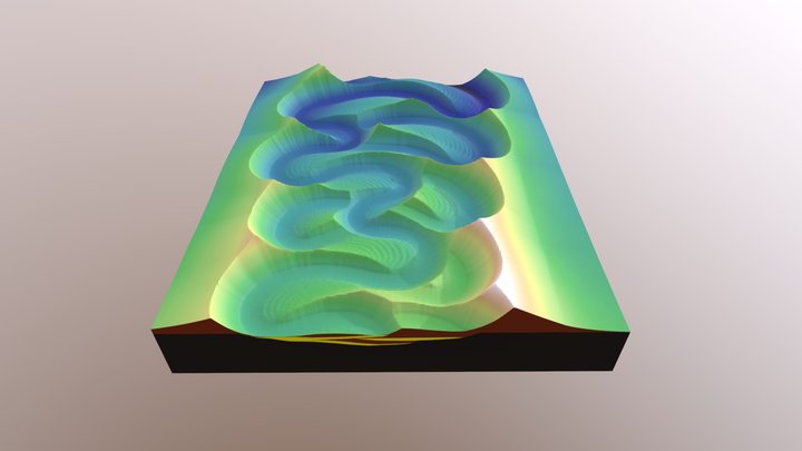 Model of submarine valley 2 3D Model