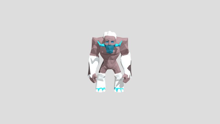 Low Poly Ice Golem – Game Ready Stylized Boss 3D Model