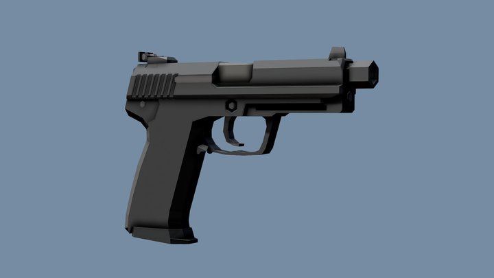 Low-Poly HK USP – Kostenloses 3D-Modell STL