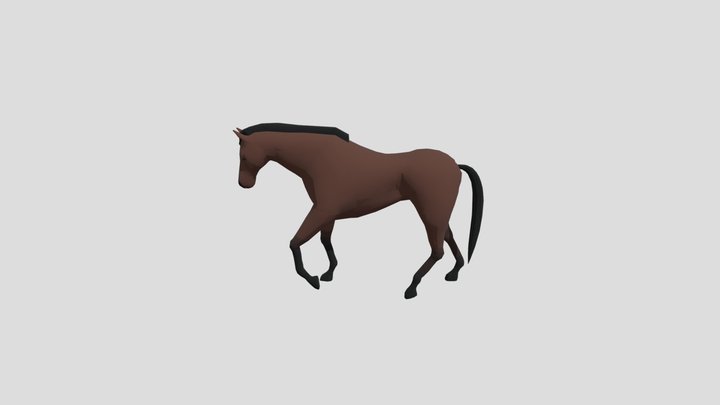 Rigged Mid Poly Horse 3D Model