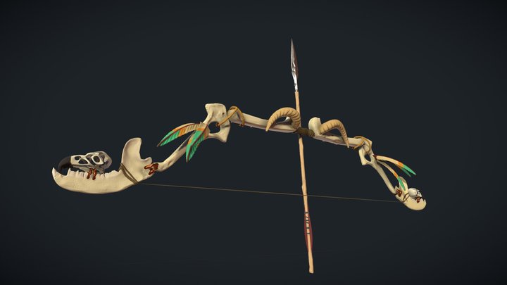 Handmade hunter's bow 3D Model