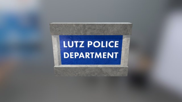 Lutz Police Sign 3D Model