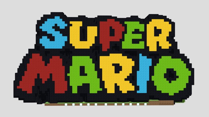Super Mario Logo Minecraft Build – Modello 3D gratuito STL